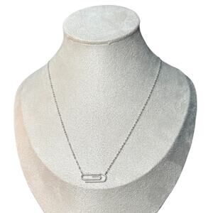 Paper clip Necklace in 925 Sterling Silver Classic & Stylish Jewelry Gift